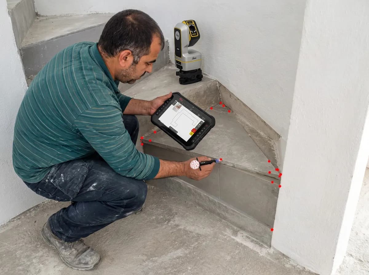 The same step measured with a vPen and tablet, the iCS50 behind